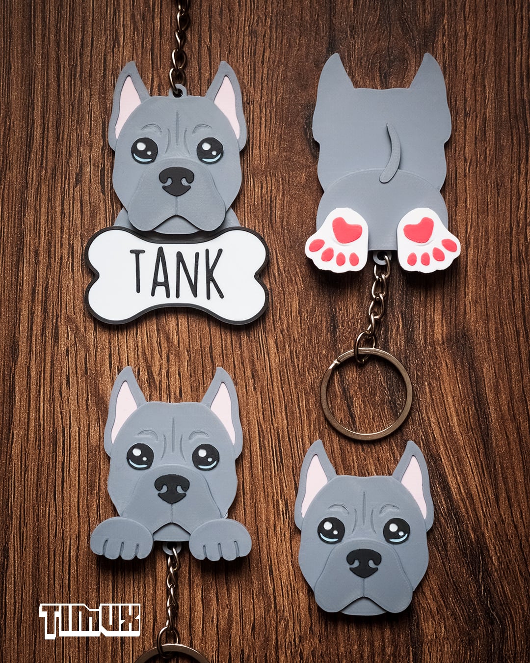 PITBULL KEYCHAIN SET 3d model