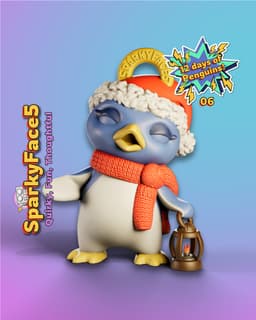 Penguin Singing lantern 6 of 12 Ornament 3d model