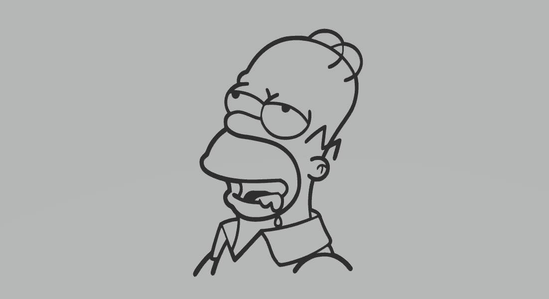 Homer Simpson  Cartoon 2D Art.stl 3d model