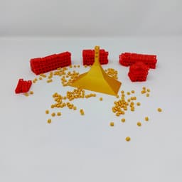 Heart shaped Tetris puzzle with a stand 3d model