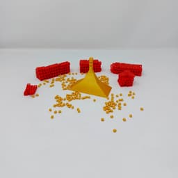 Heart shaped Tetris puzzle with a stand 3d model