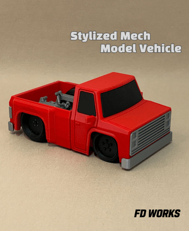 Stylized Mech Vehicle Series 01 - Square Body Truck 3d model