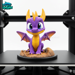 Spyro STL – Chibi Dragon 3D Print Model – Cute Fan Art for Gamers & Fantasy Collectors 3d model