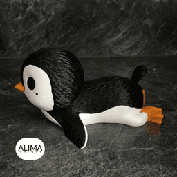 Little Penguin Money Box / Support free 3d model