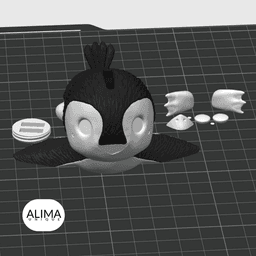 Little Penguin Money Box / Support free 3d model