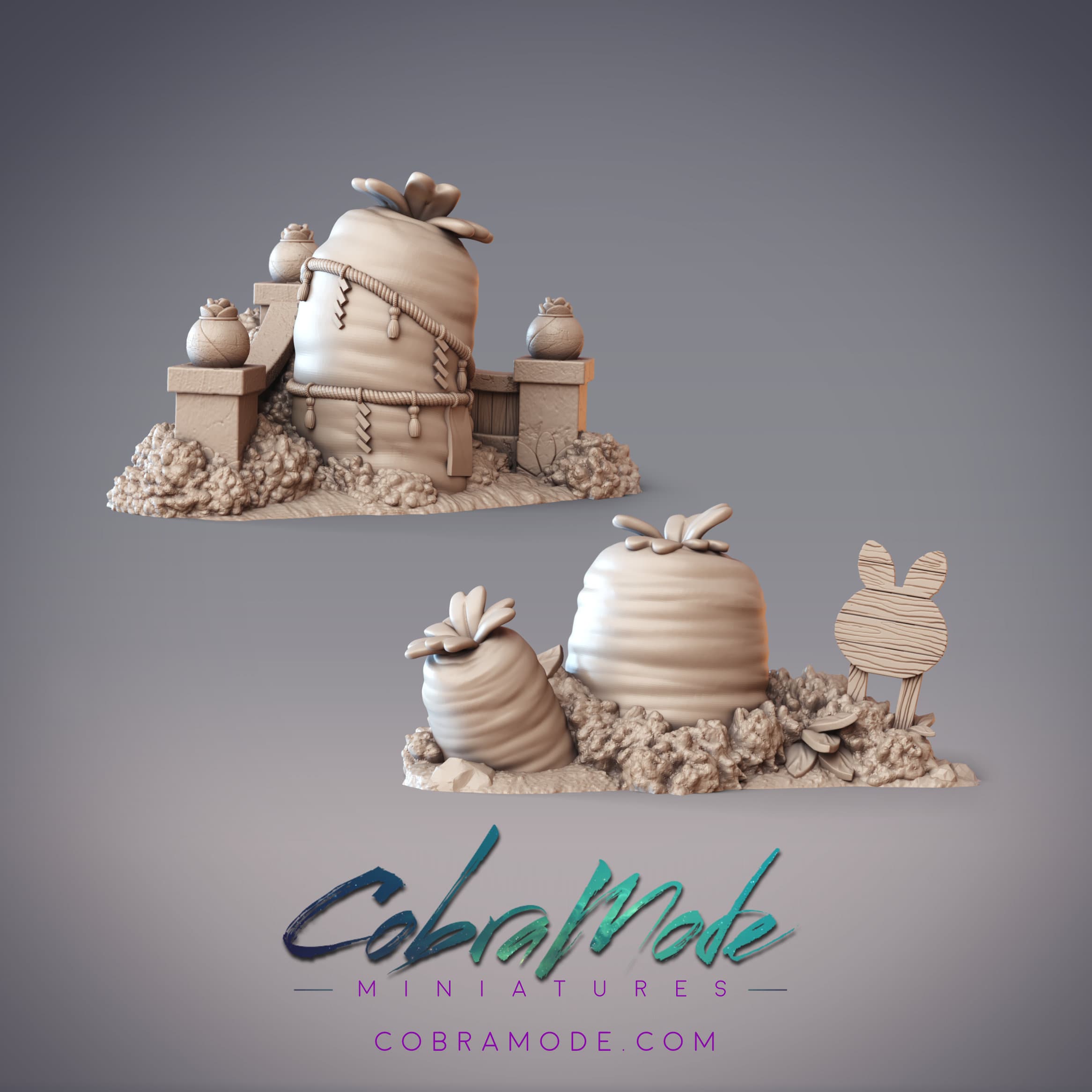 Carrot Shrine and Carrot Farm Terrains 3d model