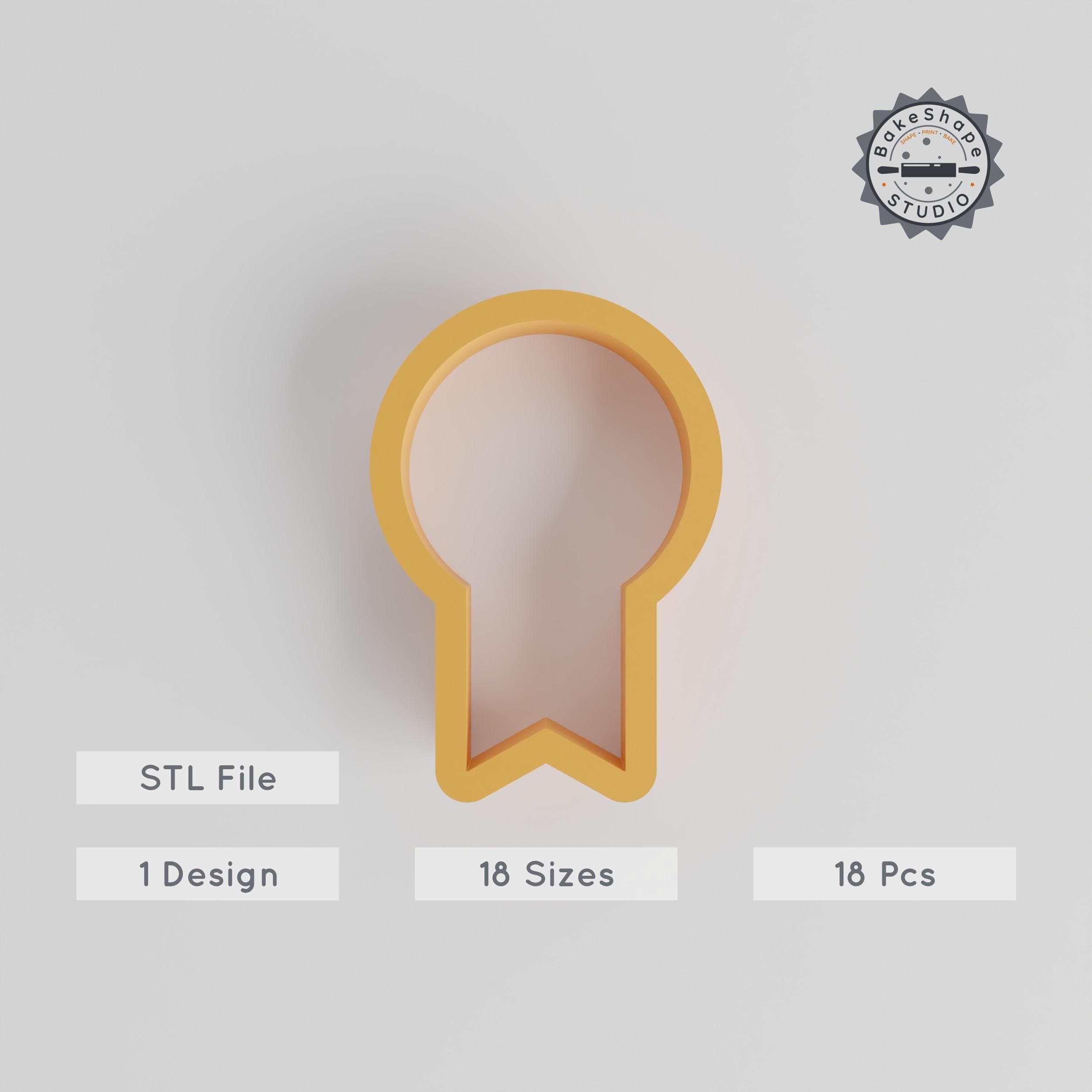 Prize Shape Cutter Set, 18 Pieces, Cookie & Fondant Tool, Award Ribbon & Trophy Designs, 0.75" - 5.00" Sizes PRODUCT_1447 3d model