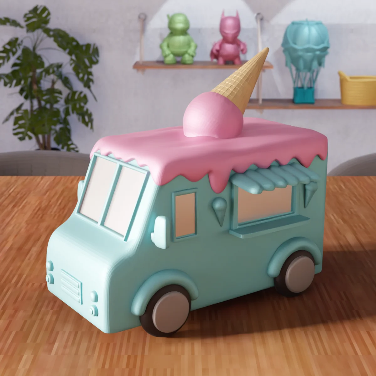 Stylized Ice Cream Truck 3d model