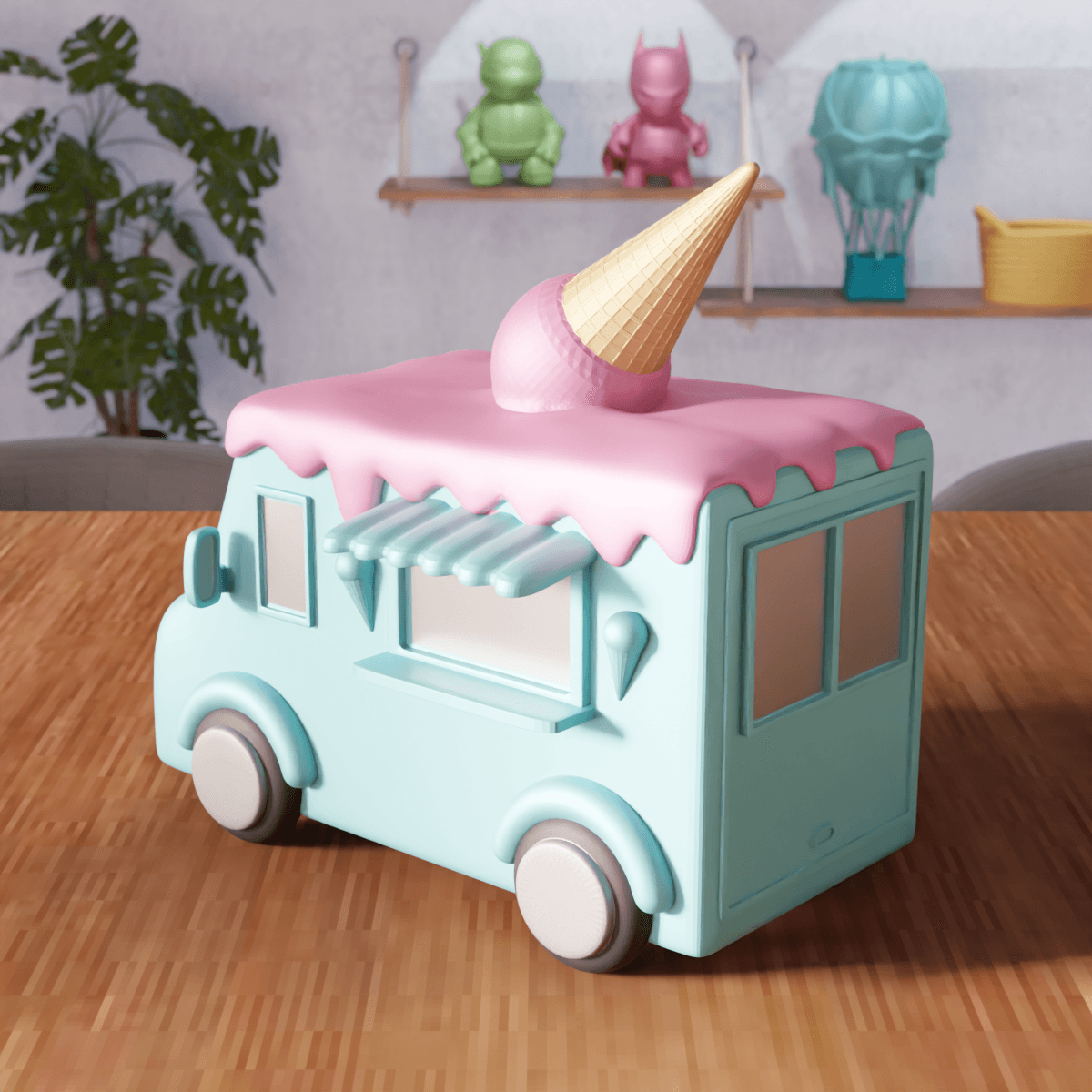 Stylized Ice Cream Truck 3d model