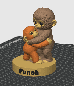 "A Hug for Punch" - Viral Monkey Figurine 3d model