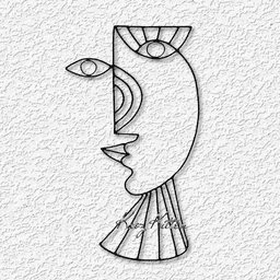 Cubism style abstract face wall art modern Picasso home decor 3d model