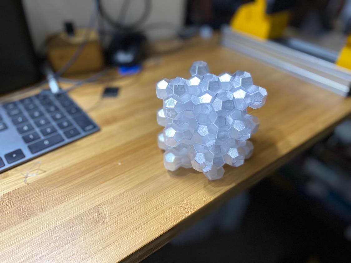 Clear filament print. Used vase mode, which gives a nice consistency but requires the ends to be open...