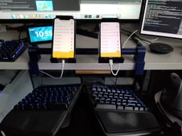Clamp, rod, and stand for mounting devices to desk 3d model