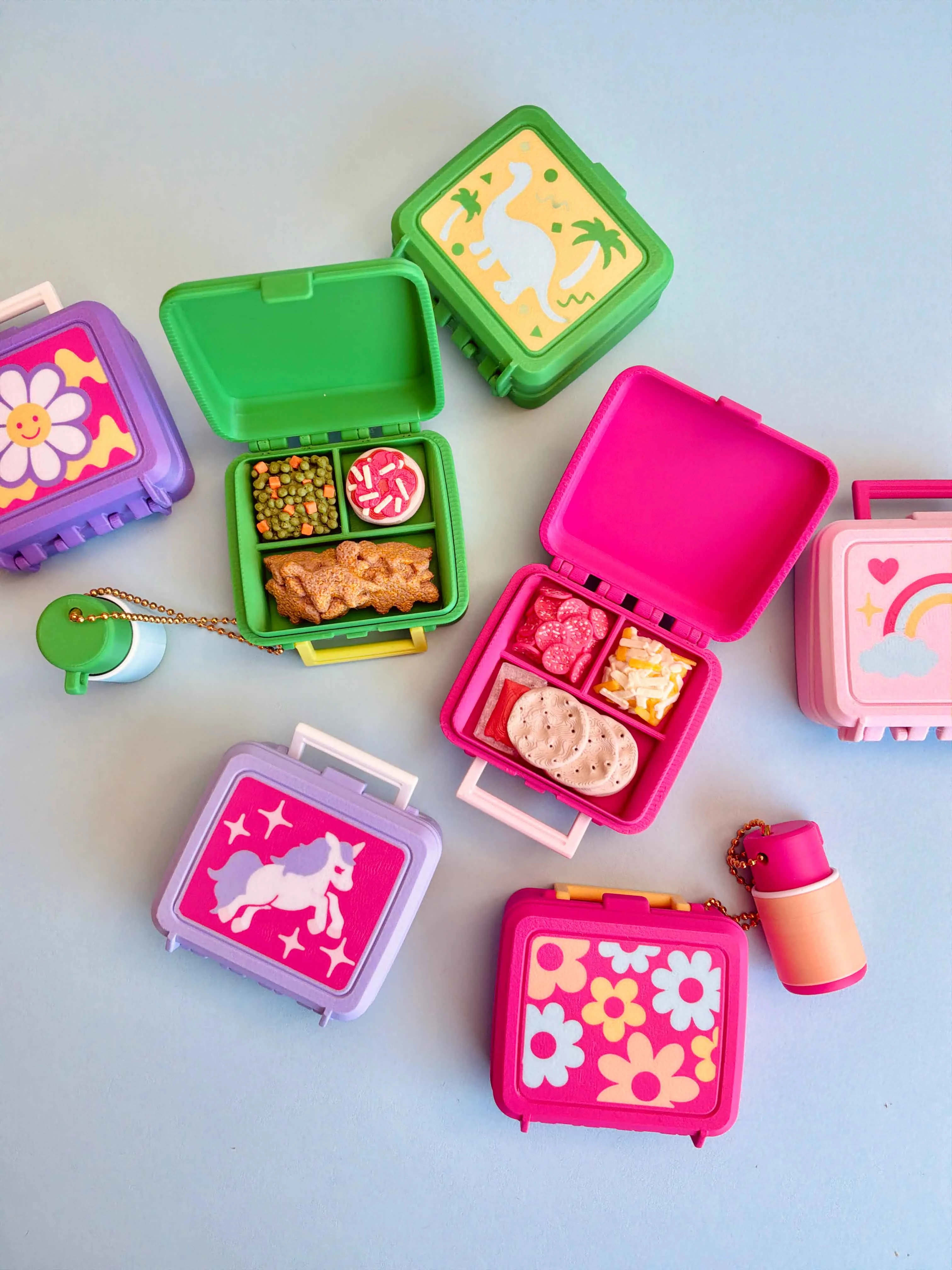 Retro Lunchboxes Multi Clicker Keychain Fidget Toy Bundle 3d model