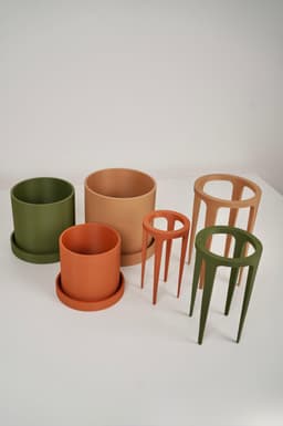 STEMRA Planter with Matching Plant Stakes 3d model