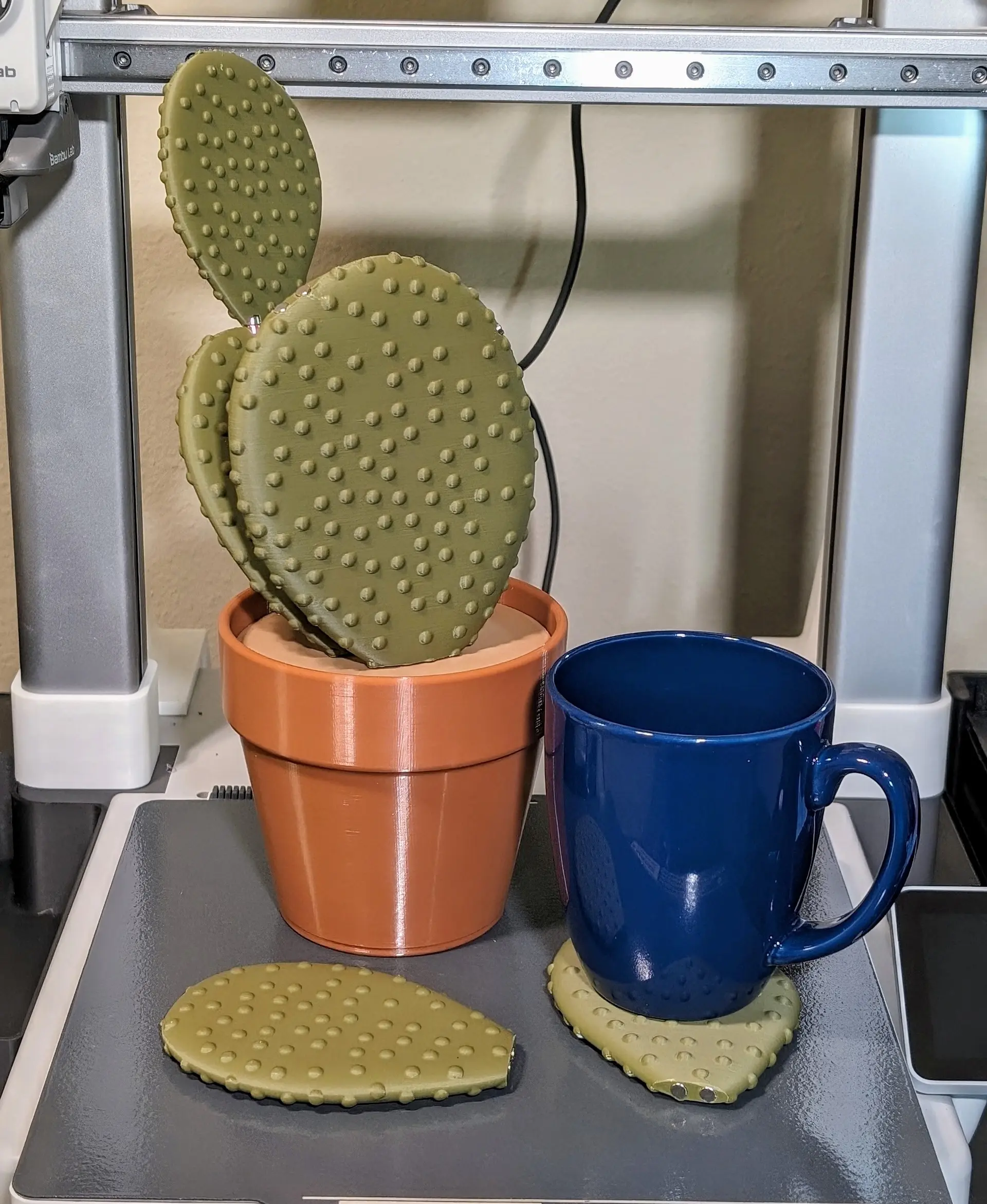 Embedded Magnets Coasters Cactus Coasters - Magnetic Cactus Coaster Set - 3D model by ForgeCore ...
