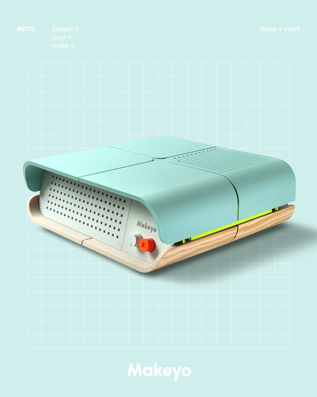 MK02 horizontal 3D-printable mini-ITX computer case 3d model