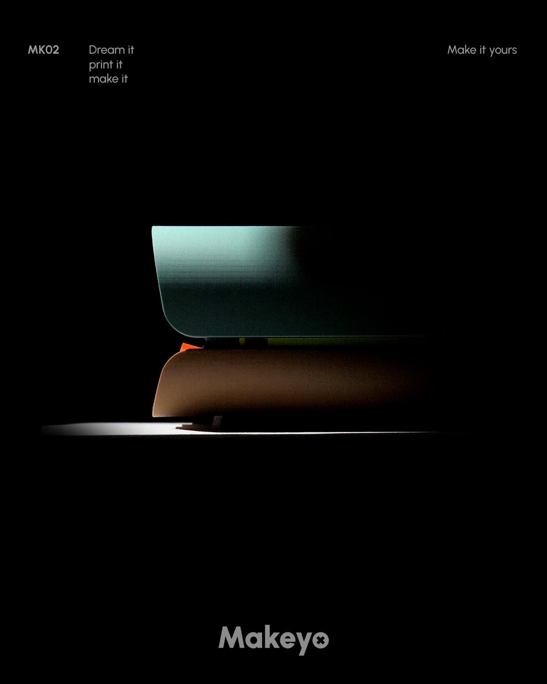 MK02 horizontal 3D-printable mini-ITX computer case 3d model