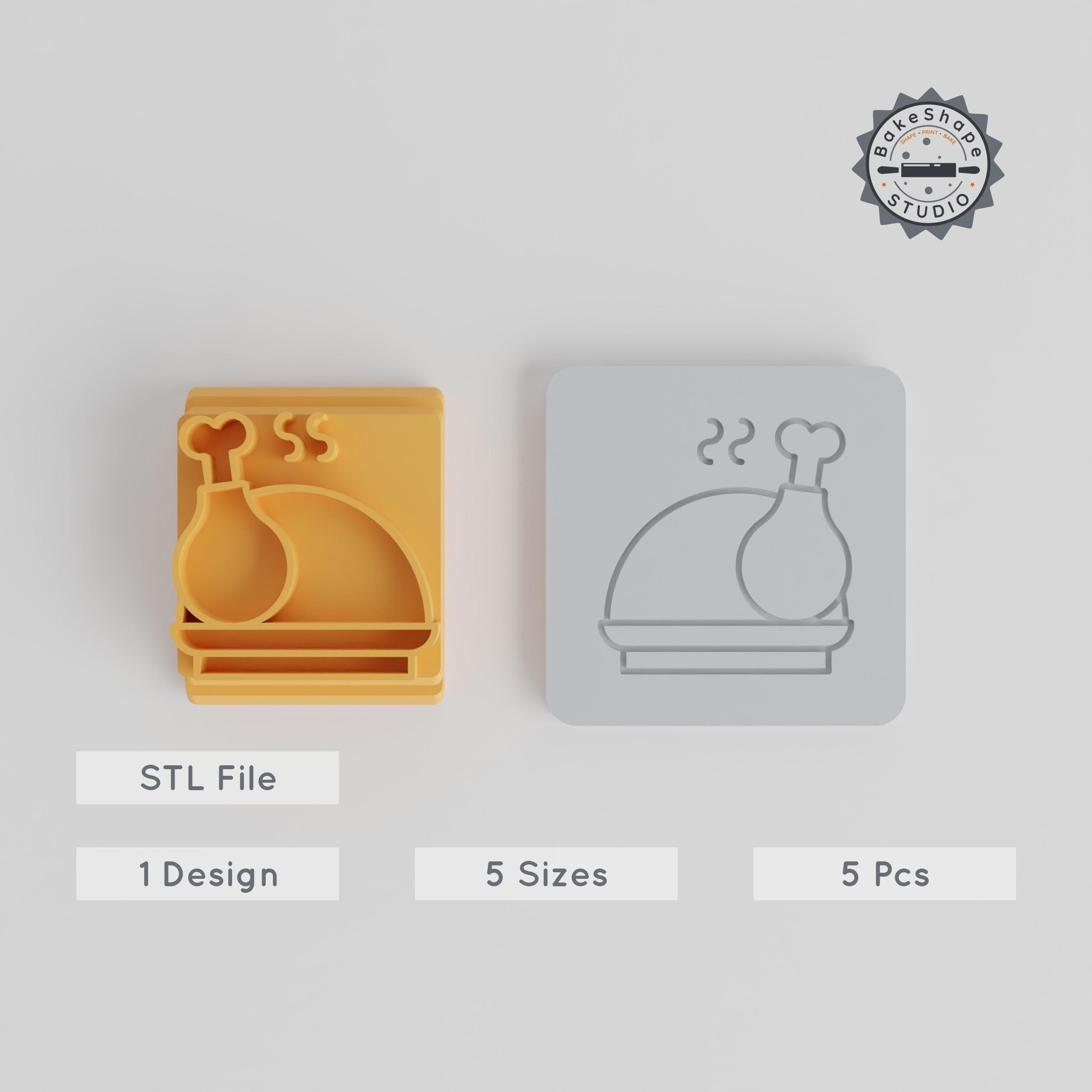 Thanksgiving Turkey Stamp Tile Set, 20-40mm, Ideal for Clay, Cookies & Fondant PRODUCT_5310 3d model