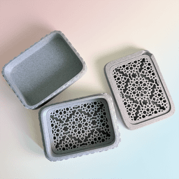 Soap Case + Dish Arabic Pattern 3d model