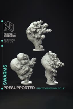 Bee Swarm - Not the Bees - PRESUPPORTED - Illustrated and Stats - 32mm scale 3d model