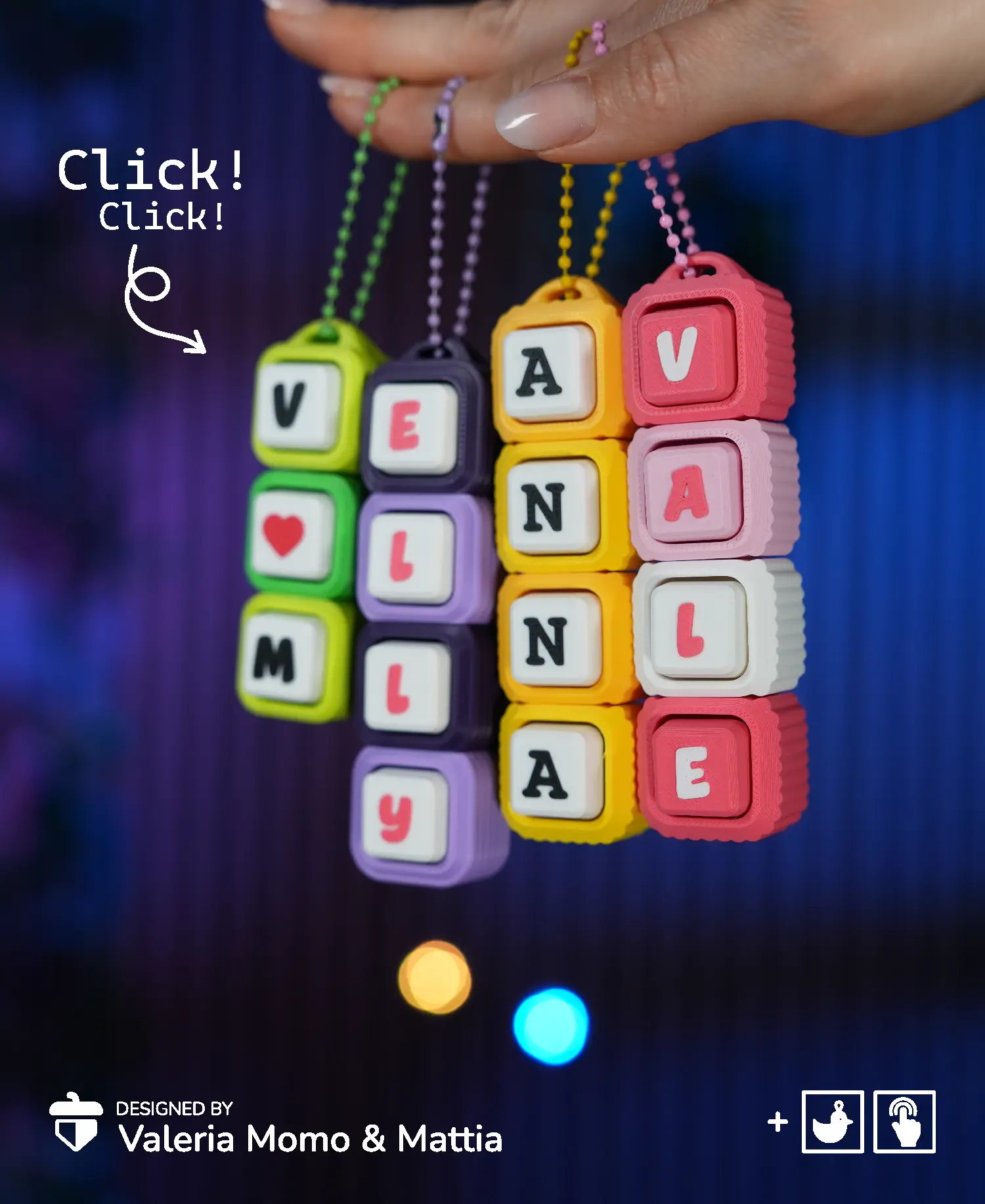 Clicker Heart Path (Customizable & Mix-and-Match) 3d model