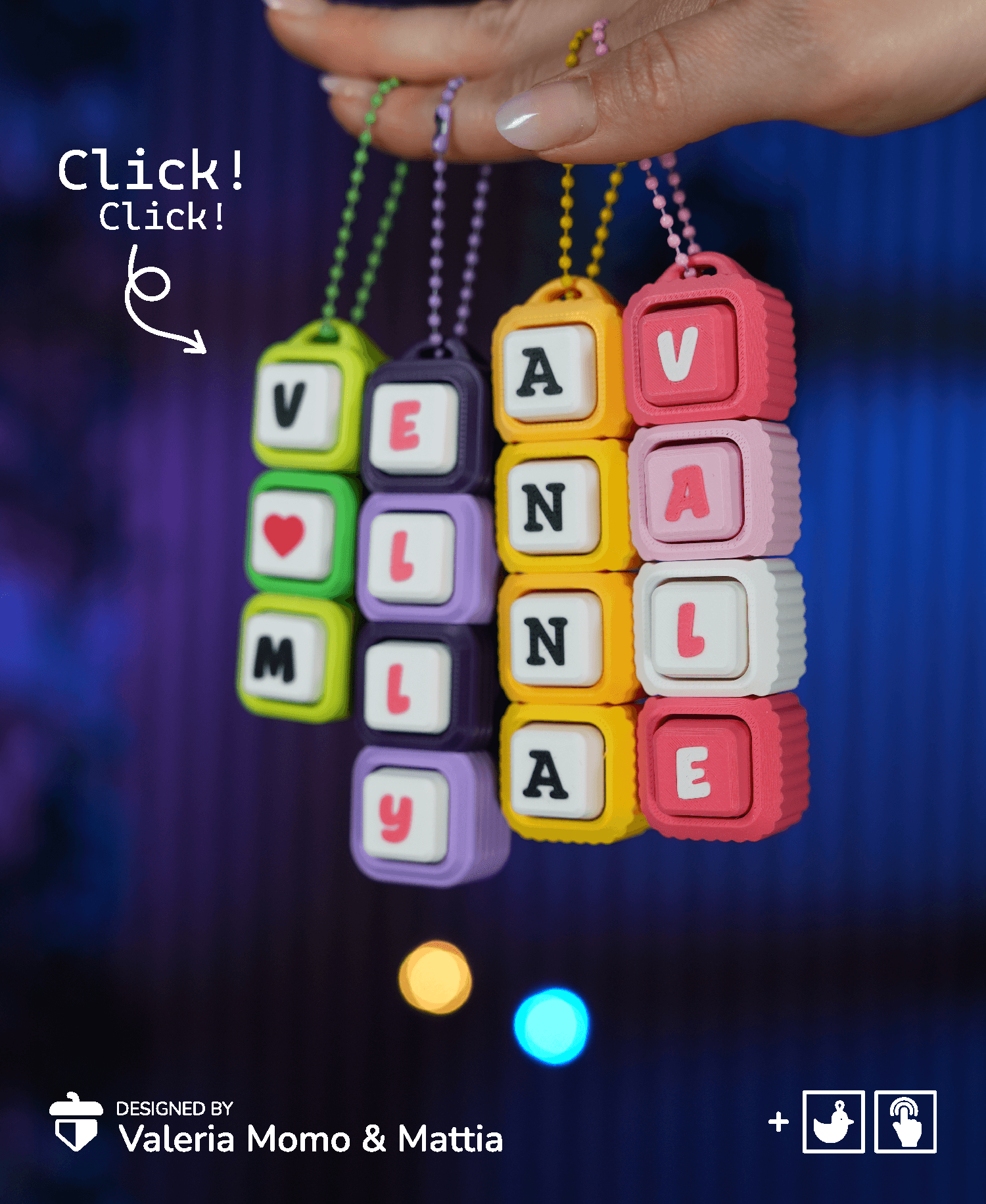 Clicker Heart Path (Customizable & Mix-and-Match) 3d model