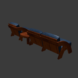 Modern Living Room Furniture Set 3d model