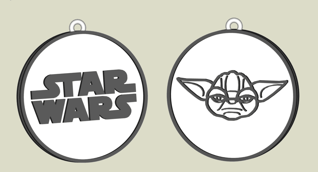 Star Wars Yoda key chain, earring, dogtag, jewlery 3d model