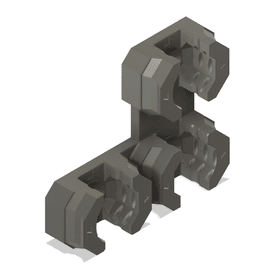 6.25 mm, Triple Mounting Offset Snap - Multiboard - DS Part A 3d model