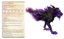 Shadow Mastiff - Faywild Vs Shadowfell - PRESUPPORTED - Illustrated and Stats - 32mm scale 3d model