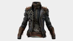 Denim Leather Jacket 3d model