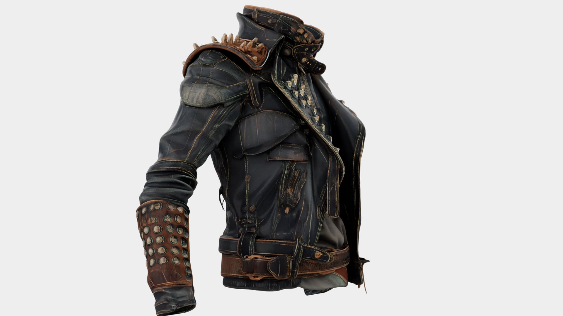 Denim Leather Jacket 3d model