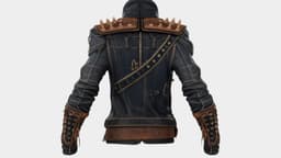 Denim Leather Jacket 3d model