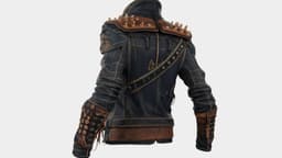 Denim Leather Jacket 3d model