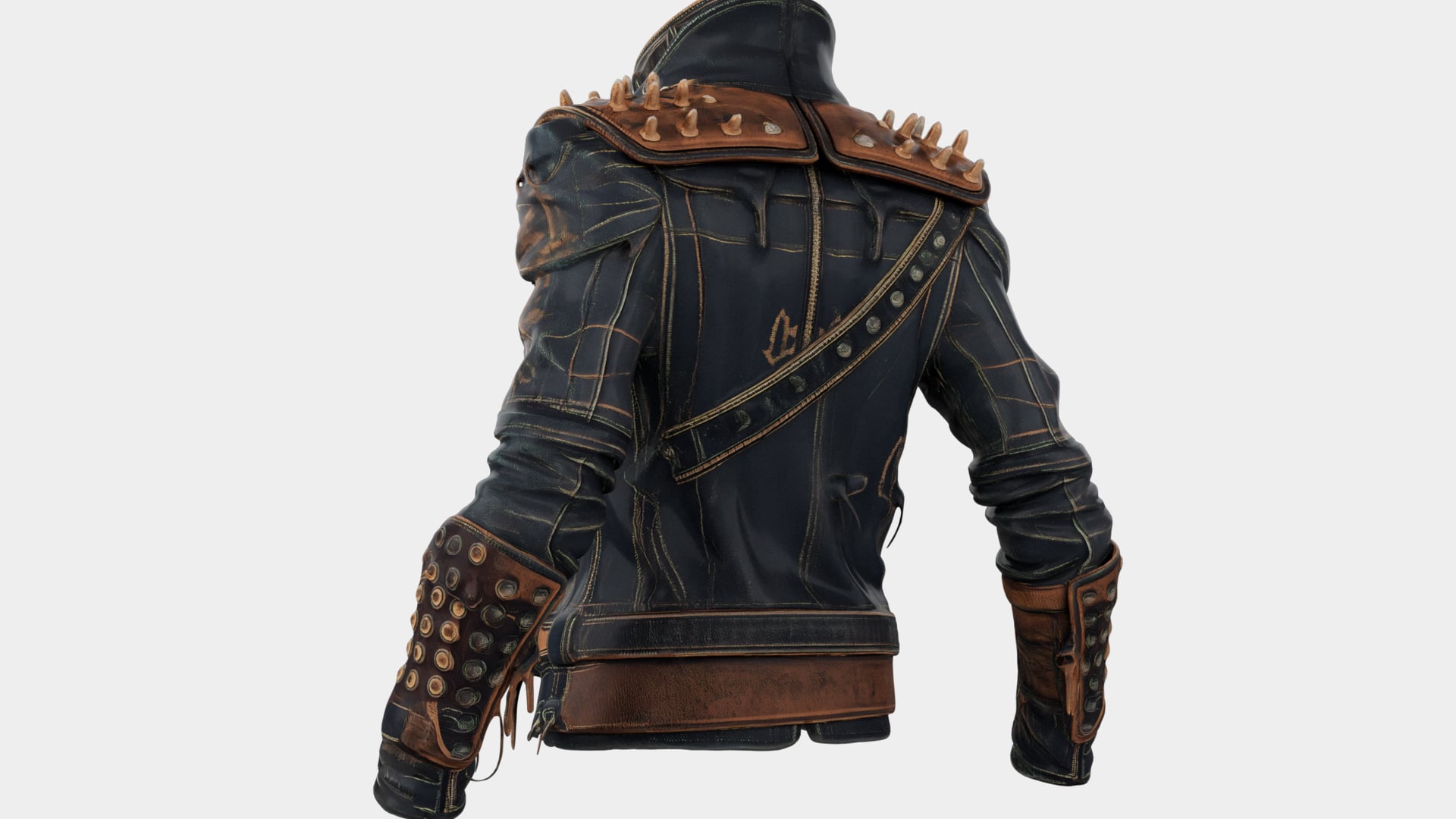 Denim Leather Jacket 3d model