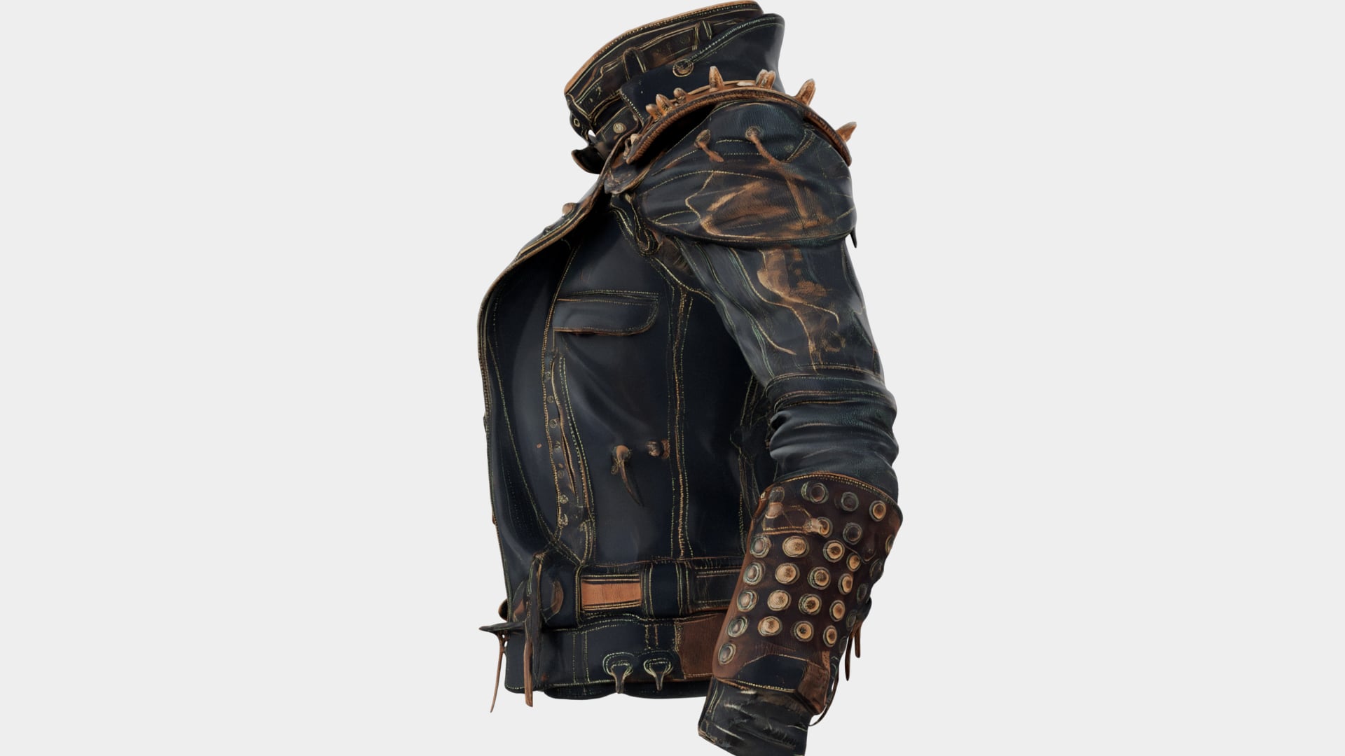 Denim Leather Jacket 3d model