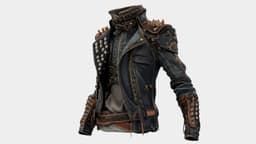 Denim Leather Jacket 3d model