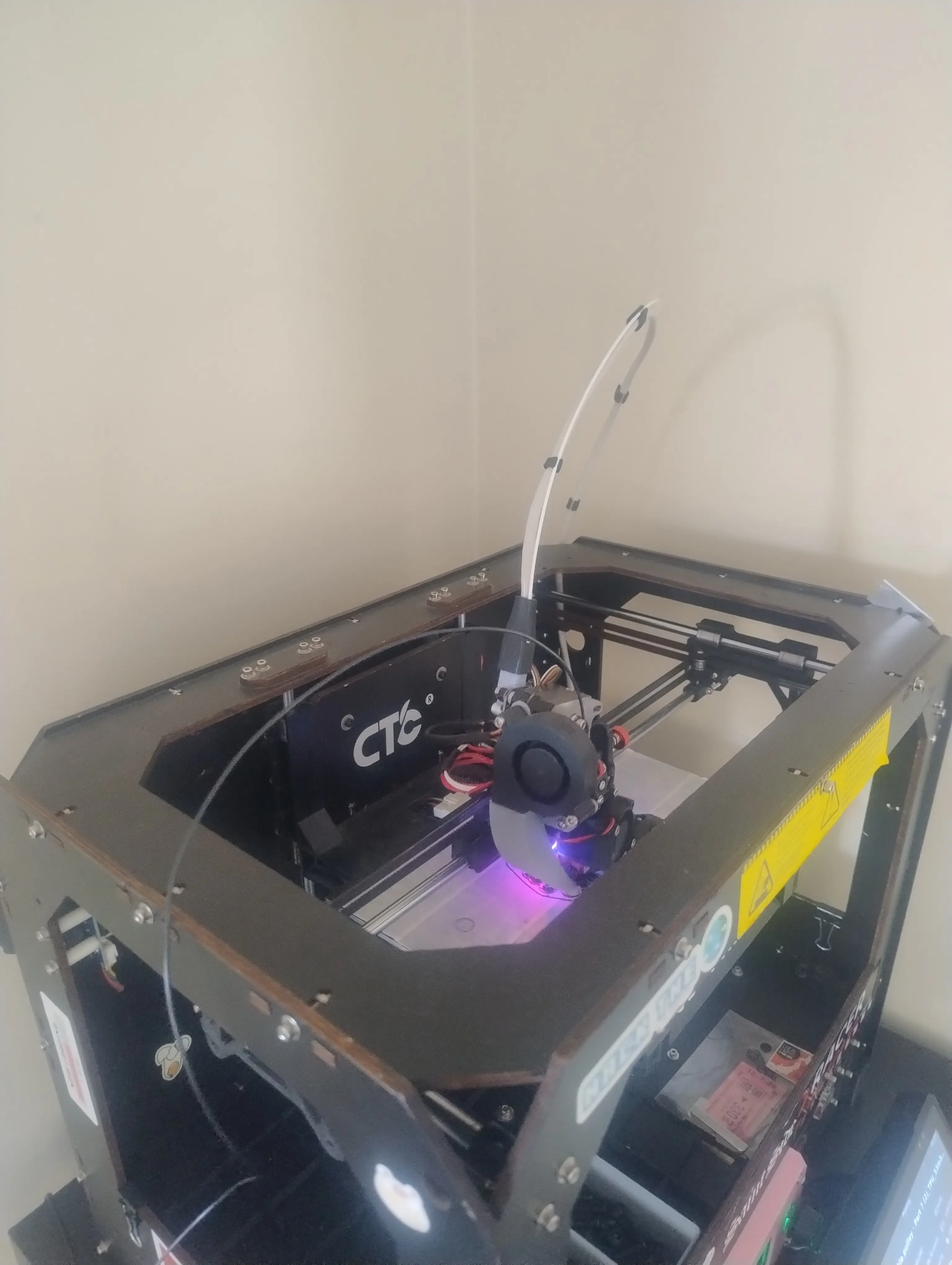 UPDATED:
My Families CTC 3D Repliactor Clone lives on thanks to this design.
This design is pretty well thought out.
I originally had trouble using a 42mm NEMA and found it hit the frame but spent some time to cut down the motor shaft and print a custom mount for the mini sherpa and now it fits quite well. I also added a bltouch to my adaptor bracket.
I bought a cheap v0 bolt kit and that was my biggest regret as the cheap bolts keep rounding out the internal hex.
The first few prints had trouble with skewing which was because the y axis rods weren't fully seated, so make sure to push them is.
I've tweaked the supplied design to reinforce the extruder mount thickness after i crashed the head and broke it, and made a custom fan mount, otherwise the design has been great.
Thanks for sharing your work, I'd love to see another update on how yours is printing.