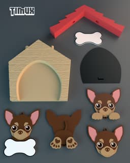 CHIHUAHUA KEYCHAIN SET 3d model