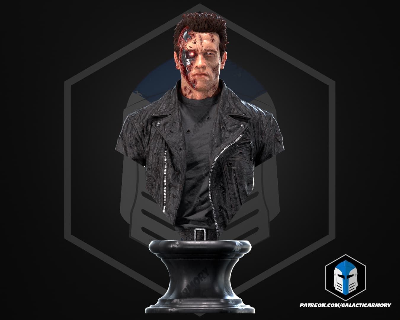 T-800 Arnold Bust - 3D Print Files 3d model