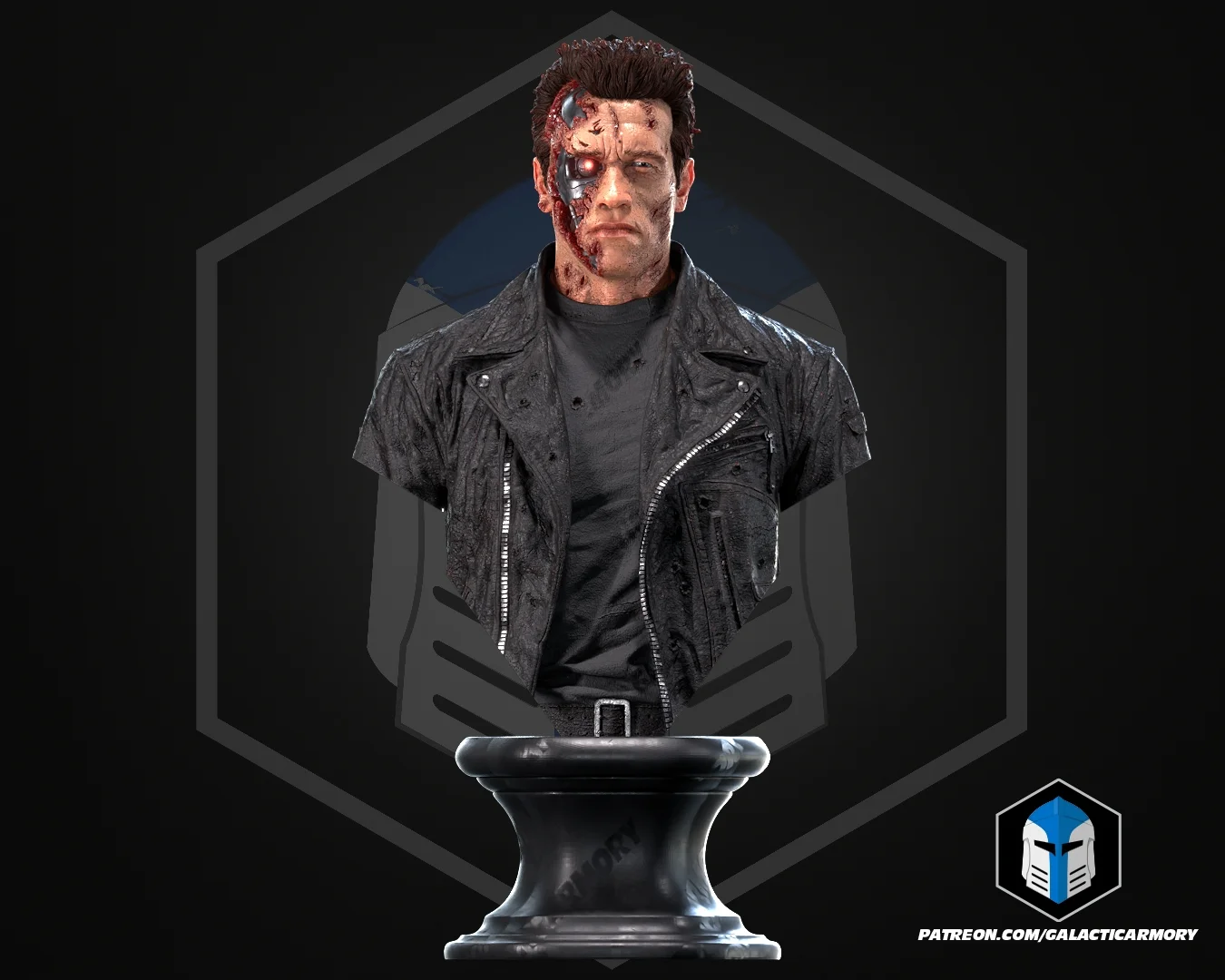 T-800 Arnold Bust - 3D Print Files 3d model