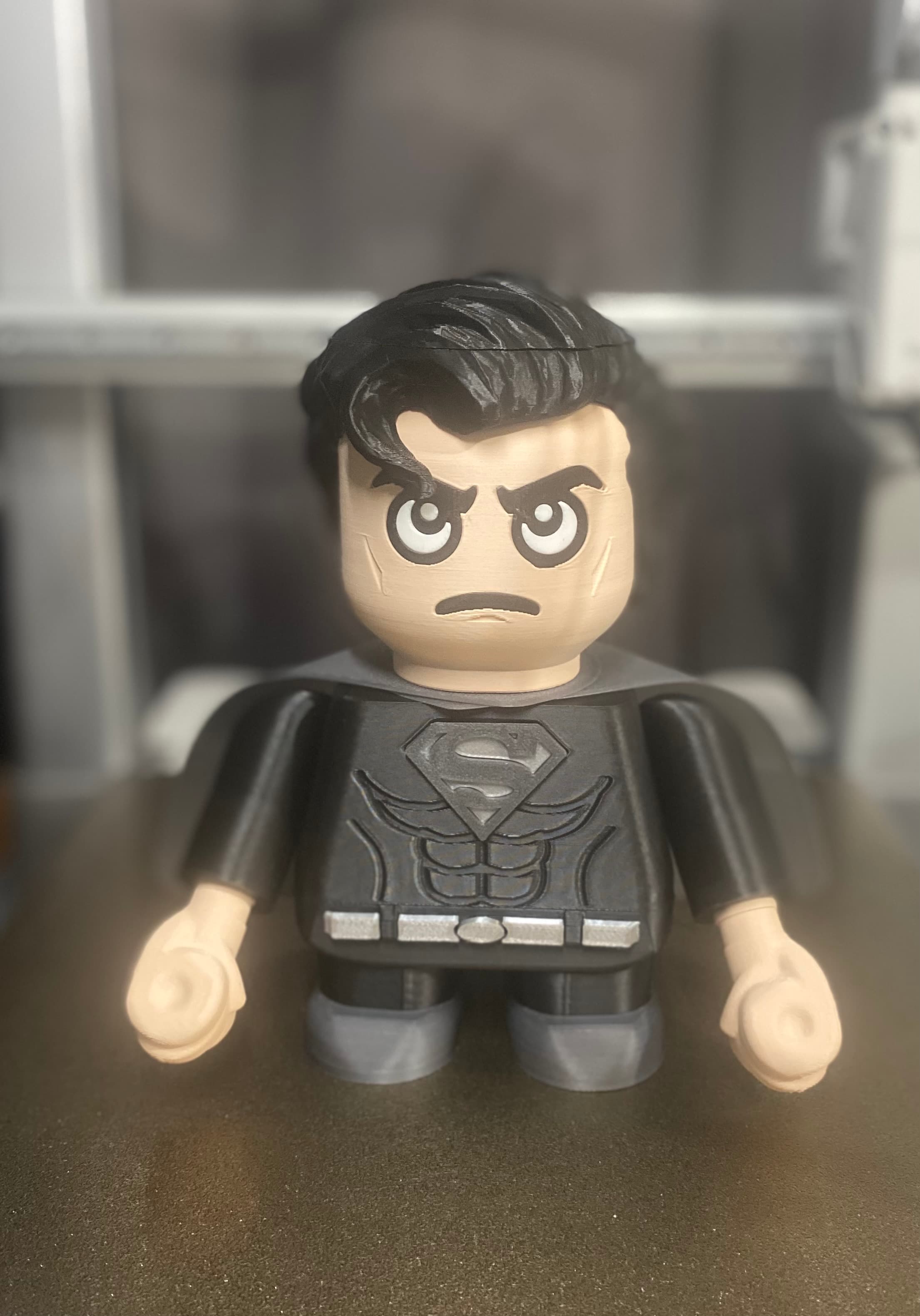 Black suit.