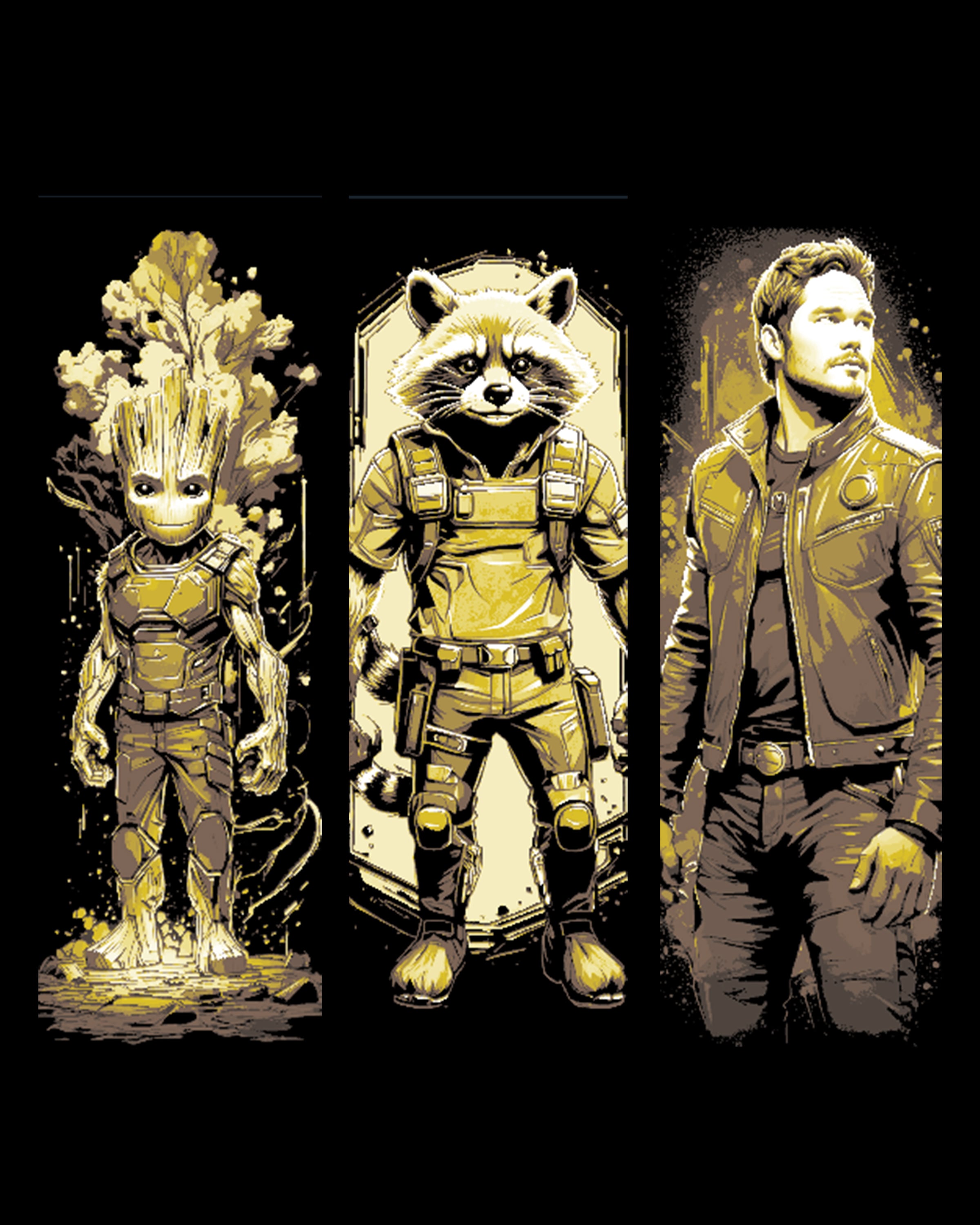 Fanart Set of Bookmarks from Guardians of the Galaxy - Rocket, Groot and Star-Lord 3d model