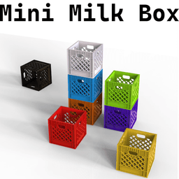 Miniature Milk Crate, Stackable Mini Milk Crate, 3D Print for Office, Office Gift, Organizer 3d model