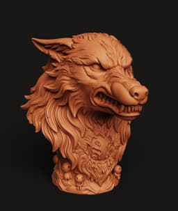 Forest Guardian Wolf STL | Spirit Animal 3D Print | Nature Bust 3d model