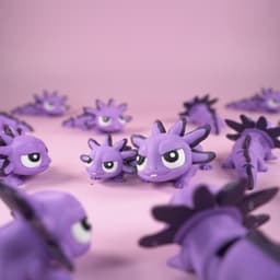 Axolotl - Flexi Articulated and Print in Place Keychain 3d model