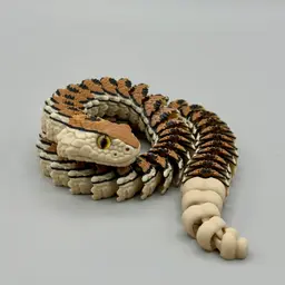 Articulated Rattlesnake | Pre-Painted + Optional 8mm Glass Eye Version 3d model