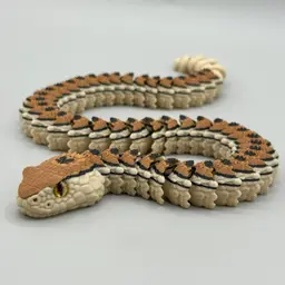 Articulated Rattlesnake | Pre-Painted + Optional 8mm Glass Eye Version 3d model