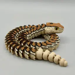 Articulated Rattlesnake | Pre-Painted + Optional 8mm Glass Eye Version 3d model
